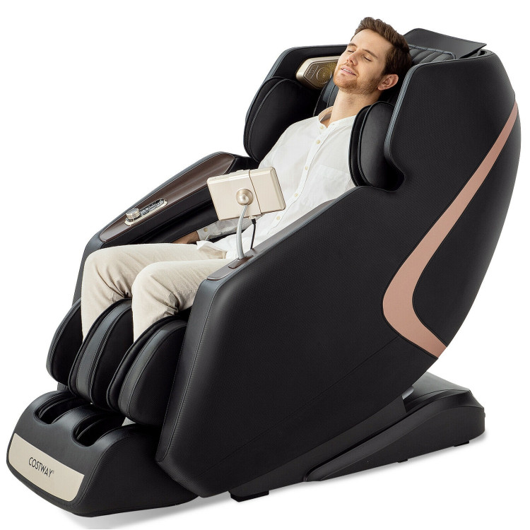 3D SL-Track Full Body Zero Gravity Massage Chair with Thai Stretch-BlackCostway Gallery View 3 of 10