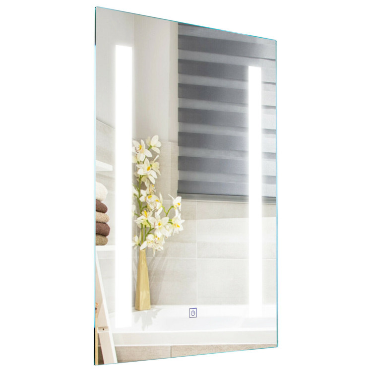 27.5-Inch LED Bathroom Makeup Wall-mounted MirrorCostway Gallery View 8 of 9