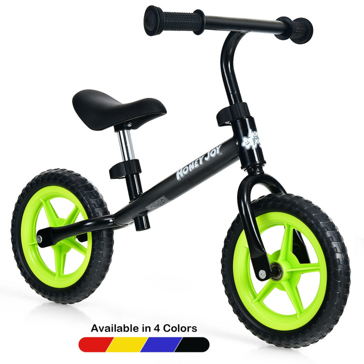 Kids No Pedal Balance Bike with Adjustable Handlebar and Seat-BlackCostway Gallery View 8 of 10