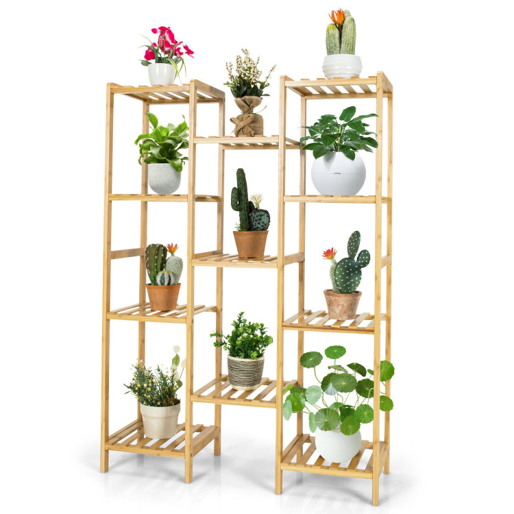 9/11-Tier Bamboo Plant Stand for Living Room Balcony Garden-11-TierCostway Gallery View 8 of 9