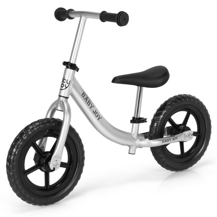 Aluminum Adjustable No Pedal Balance Bike for Kids-BlackCostway Gallery View 4 of 10