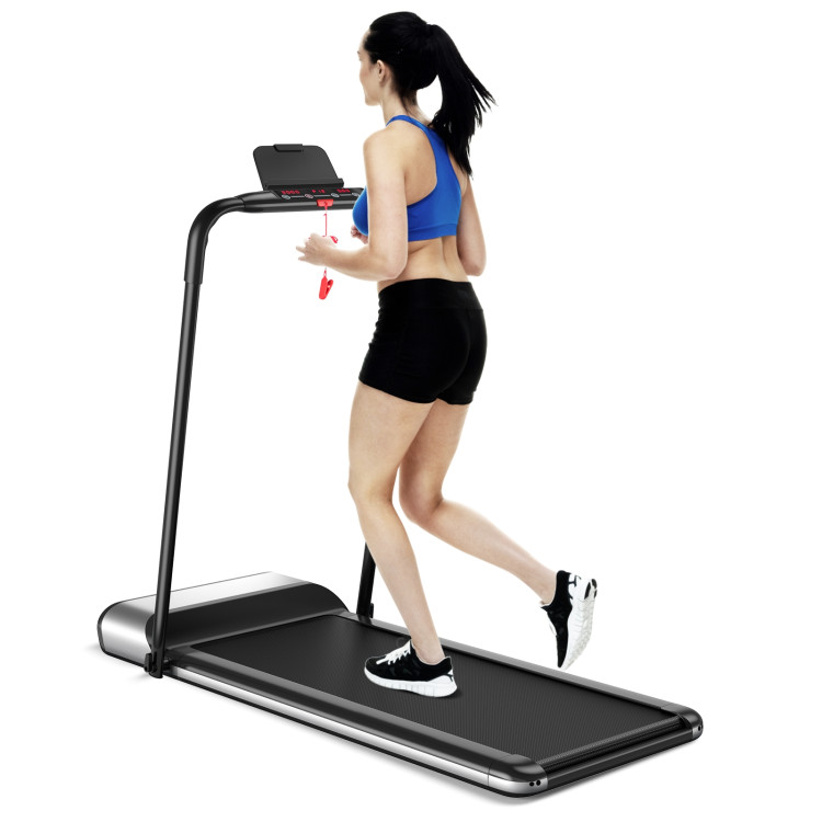 Ultra-thin Electric Folding Motorized Treadmill with LCD Monitor Low NoiseCostway Gallery View 6 of 10