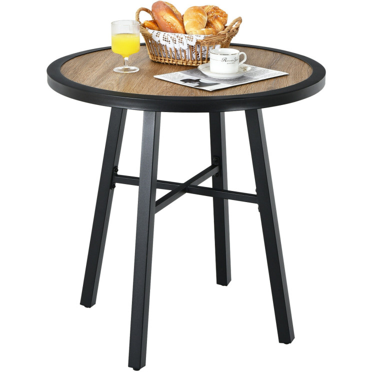 29 Inch Patio Round Bistro Metal Table with Heavy-Duty Steel FrameCostway Gallery View 8 of 10
