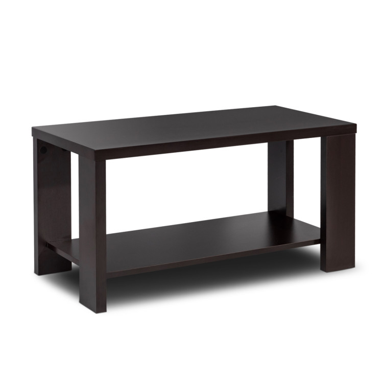 Rectangular Cocktail Coffee Table with Storage ShelfCostway Gallery View 1 of 9