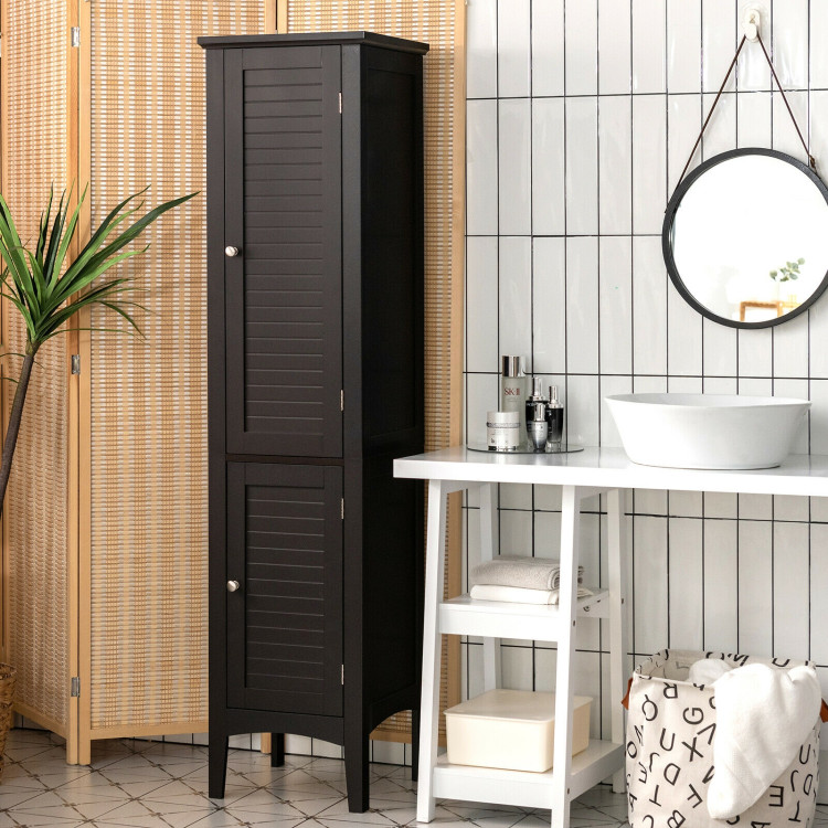 Freestanding Bathroom Storage Cabinet for Kitchen and Living Room-CoffeeCostway Gallery View 2 of 10