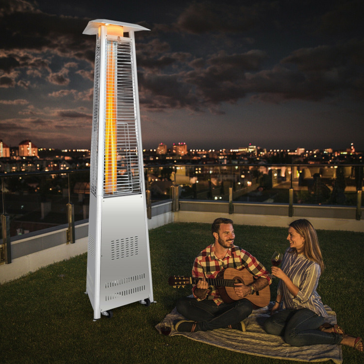 42,000 BTU Stainless Steel Pyramid Patio Heater With WheelsCostway Gallery View 1 of 11