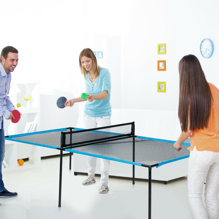 Portable Ping Pong Table Game Set with 2 PaddlesCostway Gallery View 2 of 10