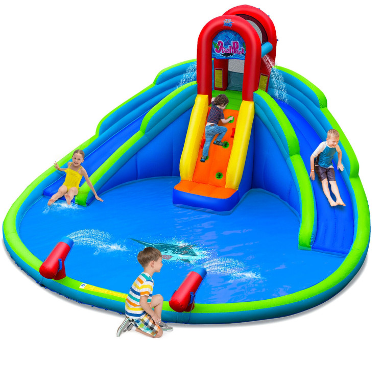Inflatable Waterslide Bounce House with Upgraded Handrail without BlowerCostway Gallery View 3 of 11
