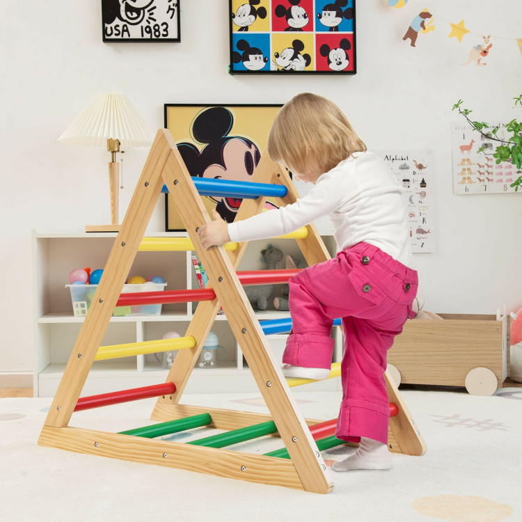 Climbing Triangle Ladder with 3 Levels for Kids-MulticolorCostway Gallery View 1 of 11