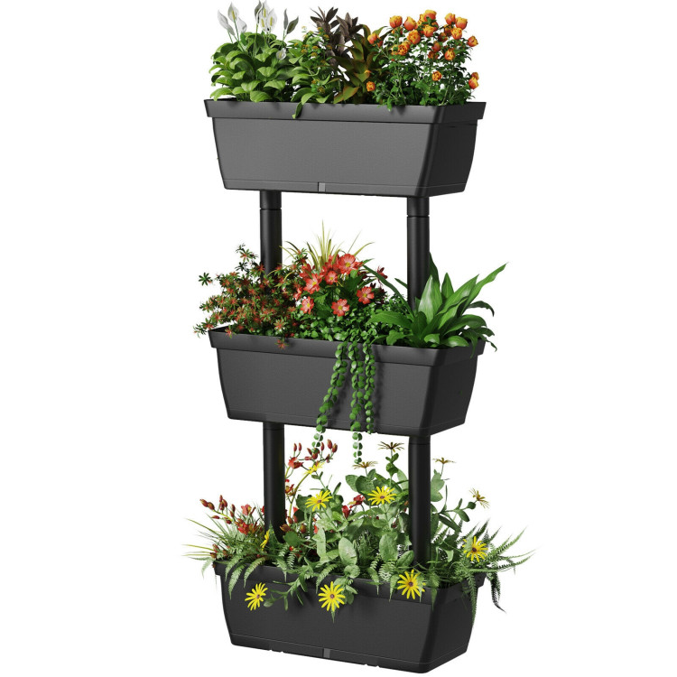 3-Tier Freestanding Vertical Plant Stand for Gardening and Planting UseCostway Gallery View 2 of 11