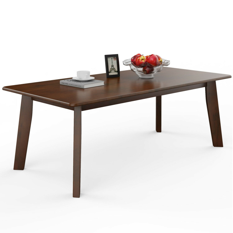Rectangular Modern Wooden Coffee Table with Rubber LegCostway Gallery View 3 of 12