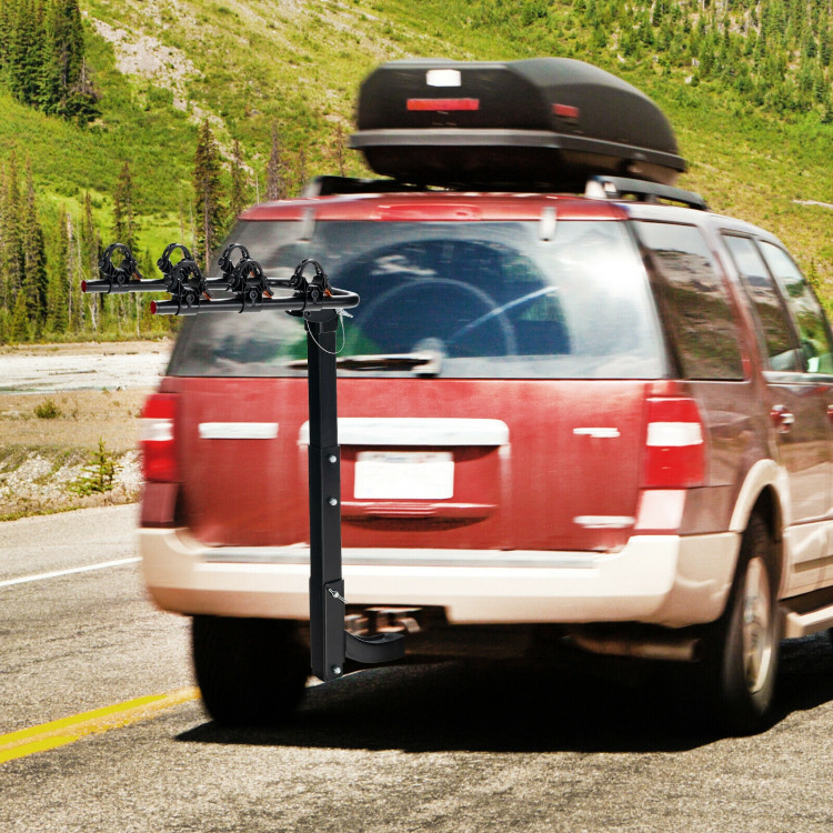 3/4-Bike Hitch Mount Rack with Safety Strap for Car Truck SUV-3-BikeCostway Gallery View 2 of 11