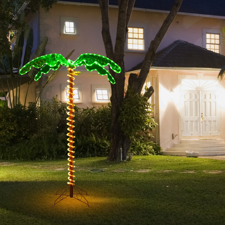 5 Feet LED Pre-lit Palm Tree Decor with Light RopeCostway Gallery View 7 of 12