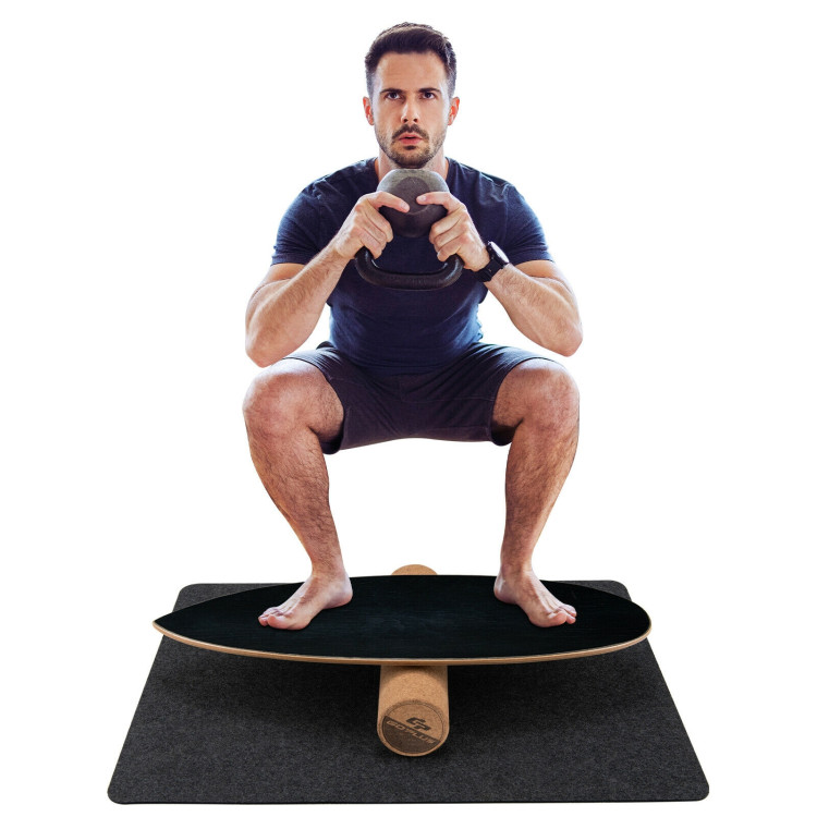 Balance Board Trainer for Core Strength-BlackCostway Gallery View 8 of 10