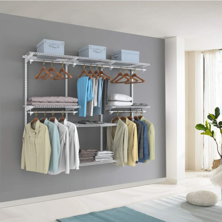Adjustable Wall Mounted Closet Rack System with ShelfCostway Gallery View 2 of 11
