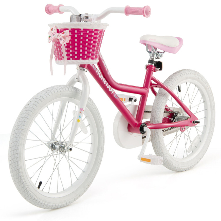 Kids Bicycle 18 Inch Toddler and Kids Bike with Training Wheels for 6-8 Year Old Kids-PinkCostway Gallery View 4 of 10
