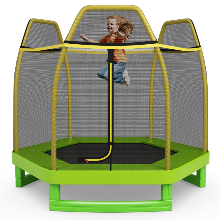 7 Feet Kids Recreational Bounce Jumper Trampoline-GreenCostway Gallery View 6 of 10