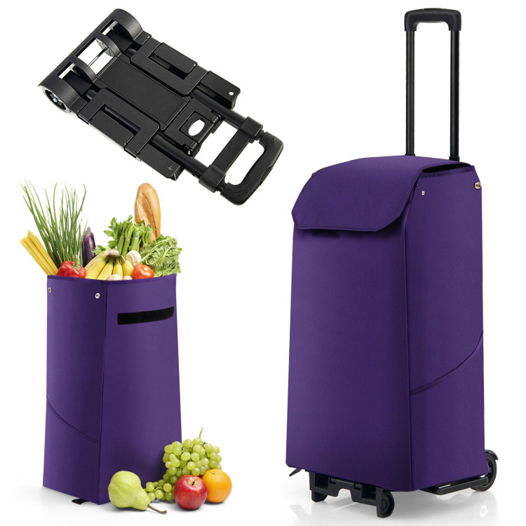 Folding Shopping Cart with 38 L Removable Waterproof BagCostway Gallery View 3 of 8