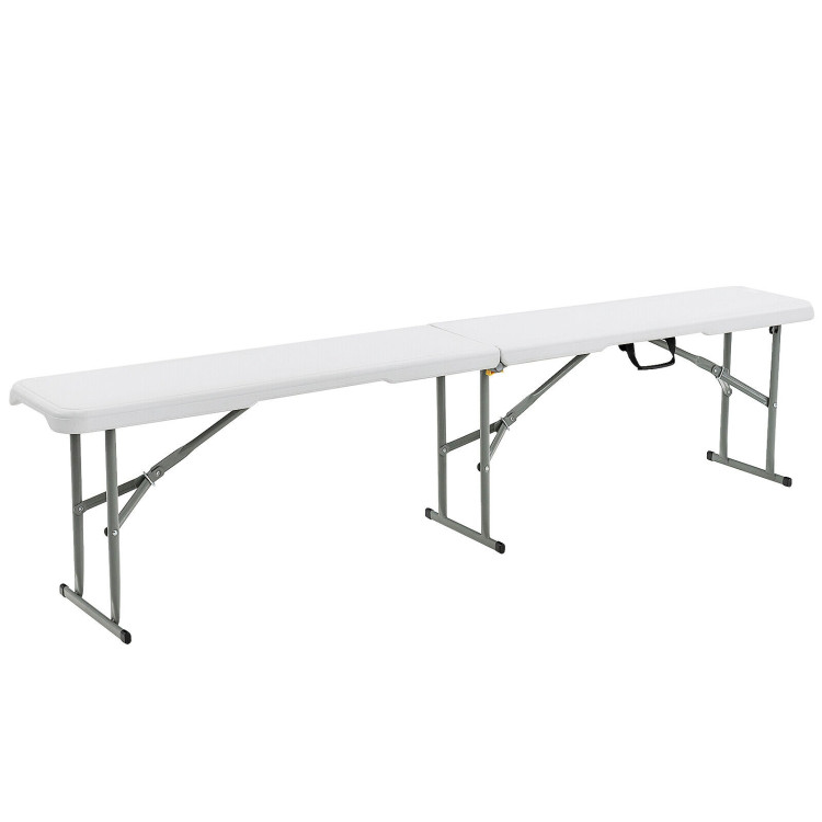 6 Feet Portable Picnic Folding Bench 550 lbs Limited with Carrying HandleCostway Gallery View 1 of 11