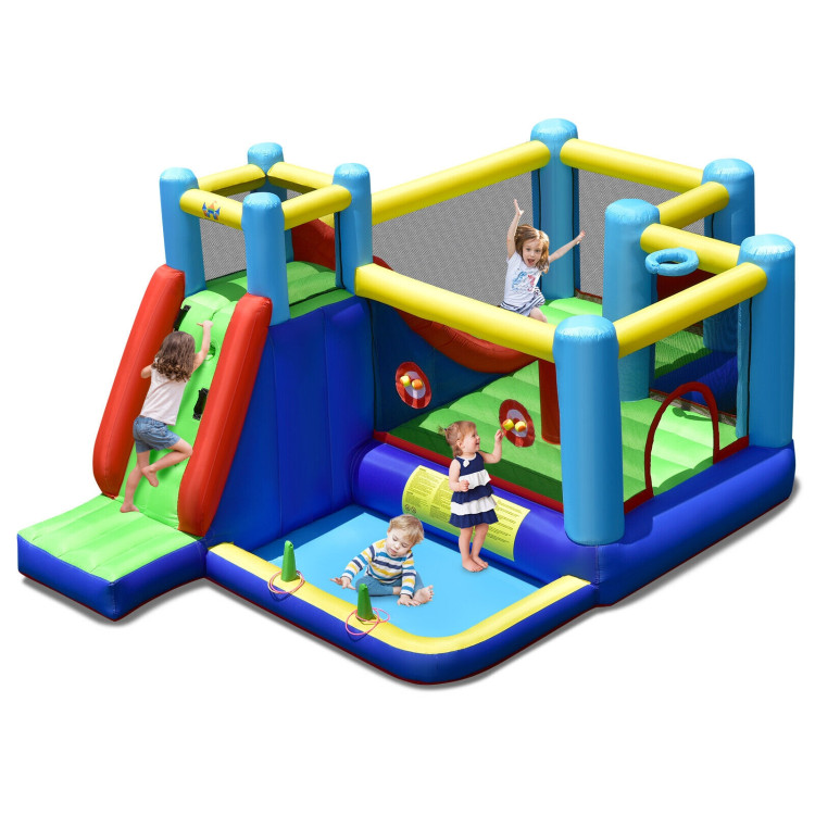 8-in-1 Kids Inflatable Bounce House with Slide without BlowerCostway Gallery View 3 of 10