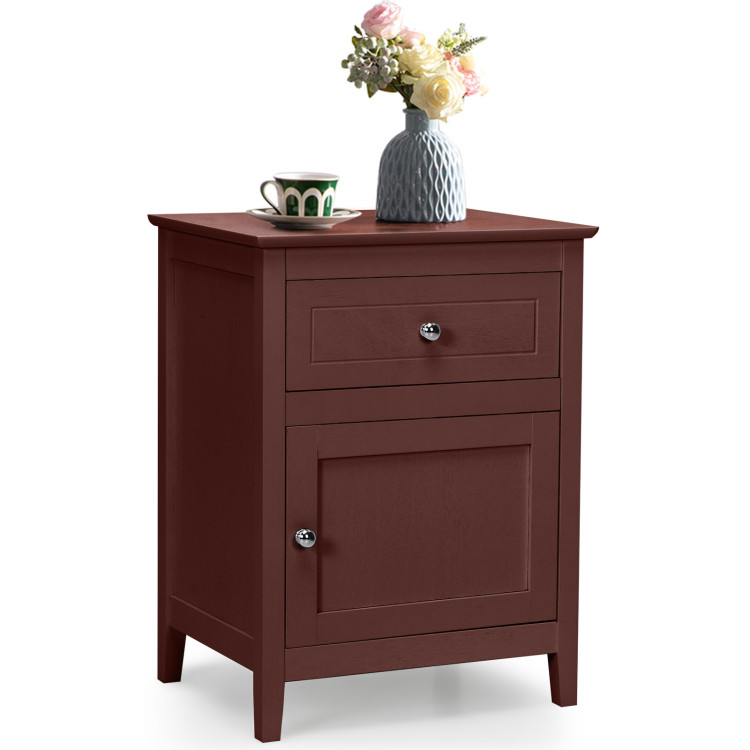 2-Tier Accent Table with Spacious Tabletop-EspressoCostway Gallery View 3 of 10
