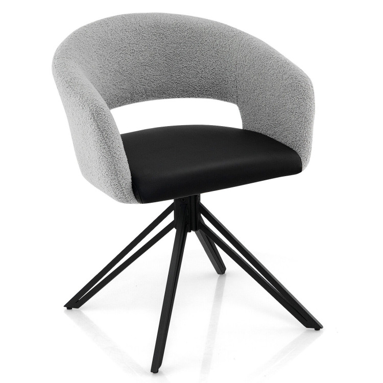 Modern Swivel Accent Chair with Solid Steel Legs-BlackCostway Gallery View 1 of 9