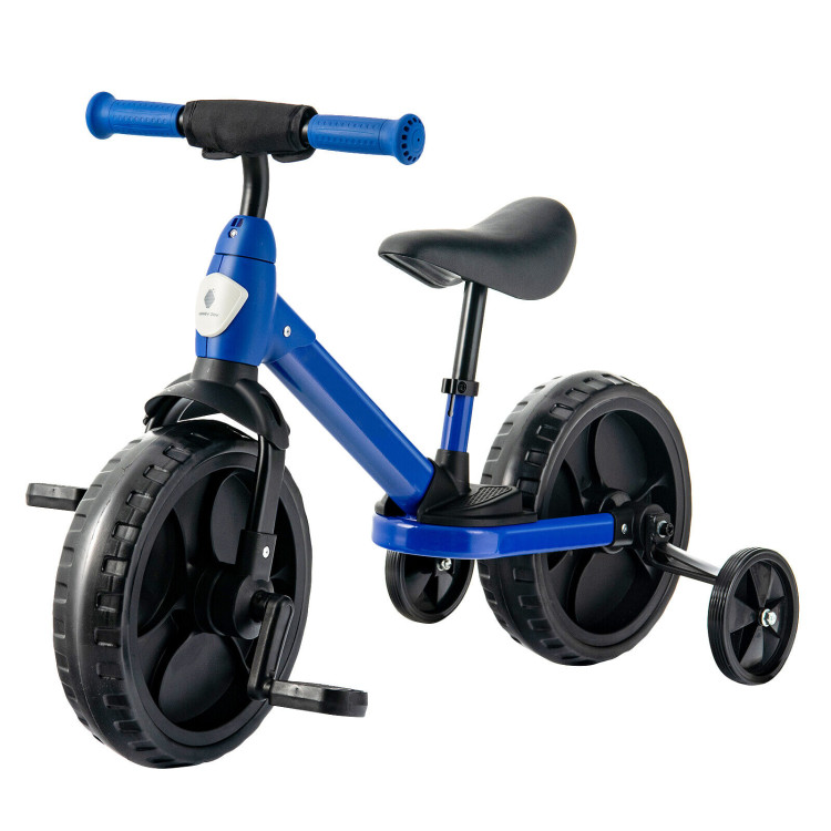 4-in-1 Kids Training Bike Toddler Tricycle with Training Wheels and  Pedals-BlueCostway Gallery View 3 of 11