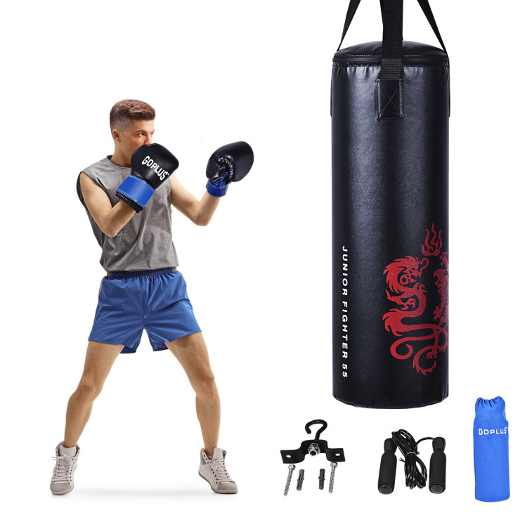5 Pieces 40Lbs Filled Punching Boxing Set with Jump Rope and GlovesCostway Gallery View 7 of 11