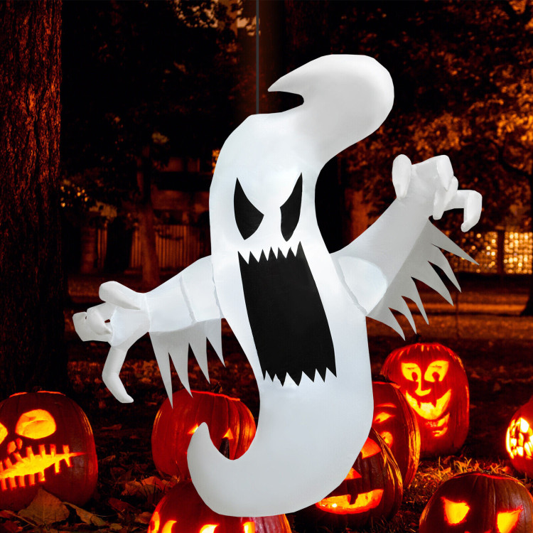 Inflatable Halloween Hanging Ghost Decoration with Built-in LED LightsCostway Gallery View 2 of 10