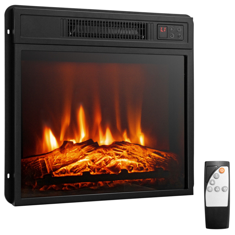 18 Inch Electric Fireplace Freestanding Wall-Mounted Heater with Adjustable LED FlameCostway Gallery View 1 of 9