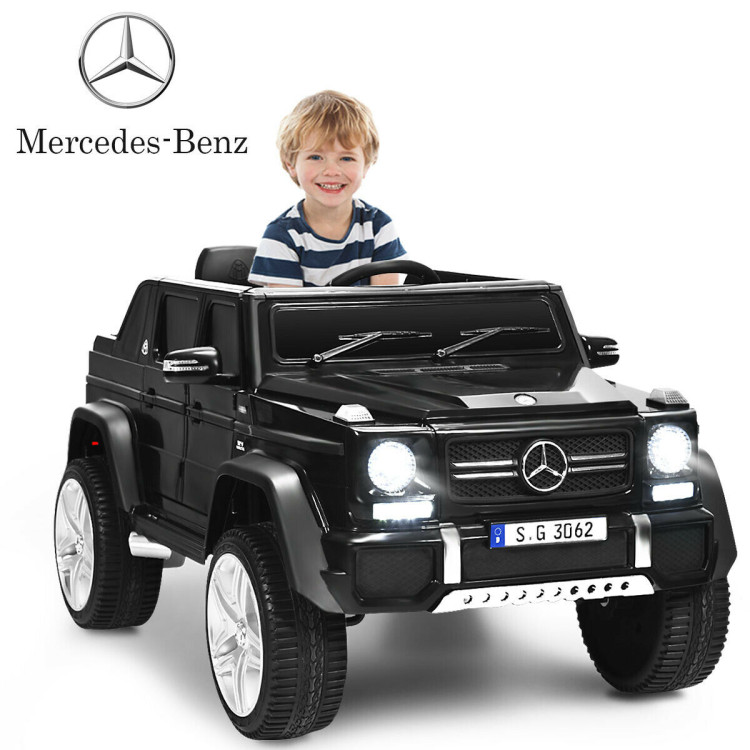 12V Licensed Mercedes-Benz Kids Ride On Car-BlackCostway Gallery View 7 of 12