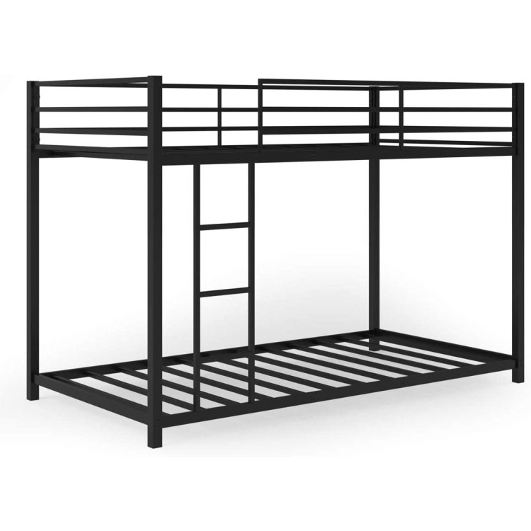 Metal Bunk Bed Frame Twin Over Twin with Safety Guard Rails and Side Ladder - Gallery View 1 of 13