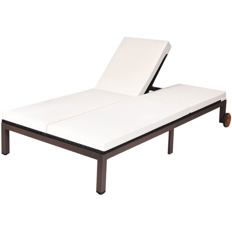 2-Person Patio Rattan Lounge Chair with Adjustable Backrest-WhiteCostway Gallery View 9 of 13