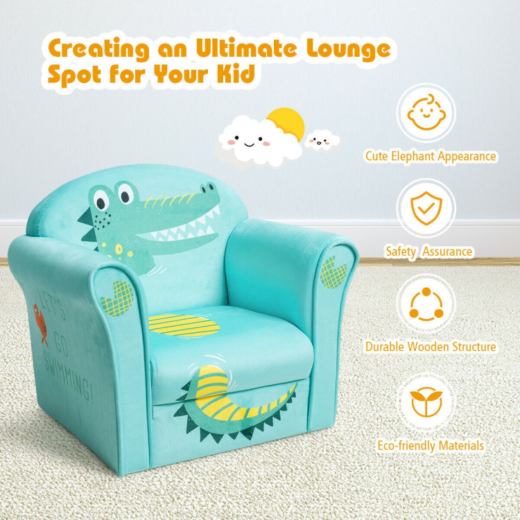 Kids Crocodile Armrest Upholstered Couch - Gallery View 6 of 7