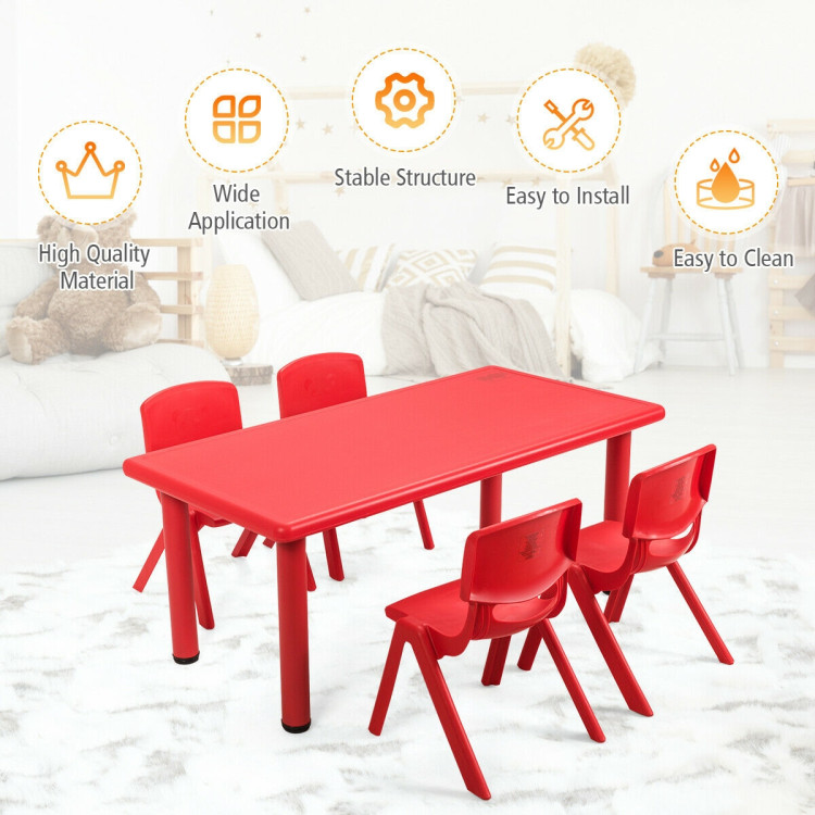 4-pack Kids Plastic Stackable Classroom Chairs-RedCostway Gallery View 10 of 12