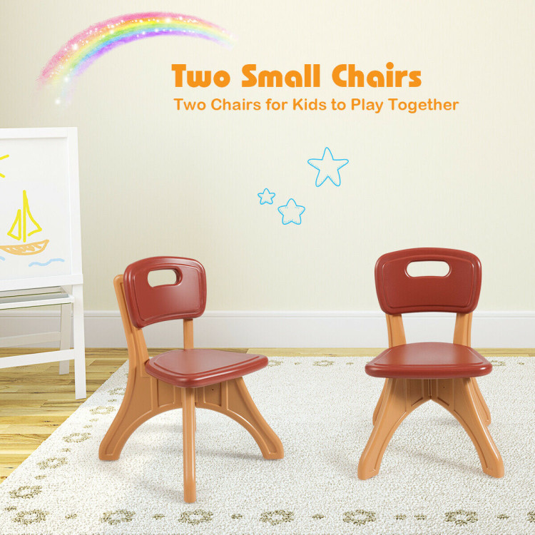 Children Kids Activity Table & Chair Set Play Furniture W/Storage-CoffeeCostway Gallery View 7 of 10