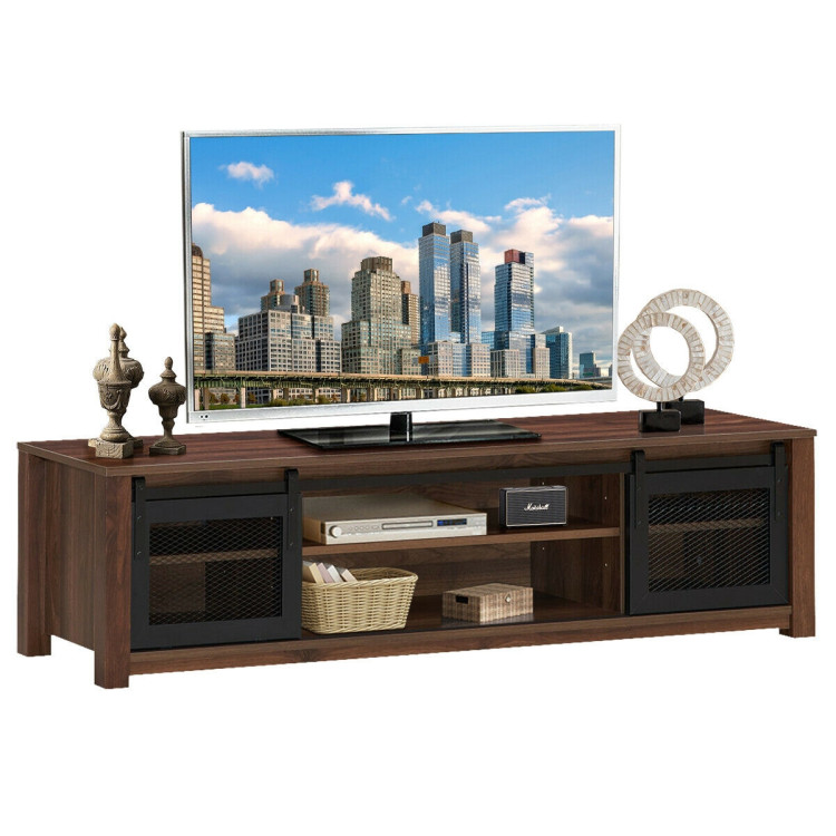TV Stand Entertainment Center for TV's up to 65 Inch with Adjustable Shelves-BrownCostway Gallery View 9 of 12