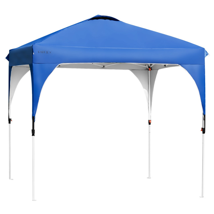 8 x 8 Feet Outdoor Pop Up Tent Canopy Camping Sun Shelter with Roller Bag-BlueCostway Gallery View 1 of 12