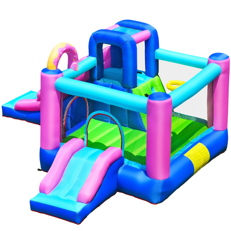 Inflatable Bounce Castle with Dual Slides and Climbing Wall without BlowerCostway Gallery View 1 of 12