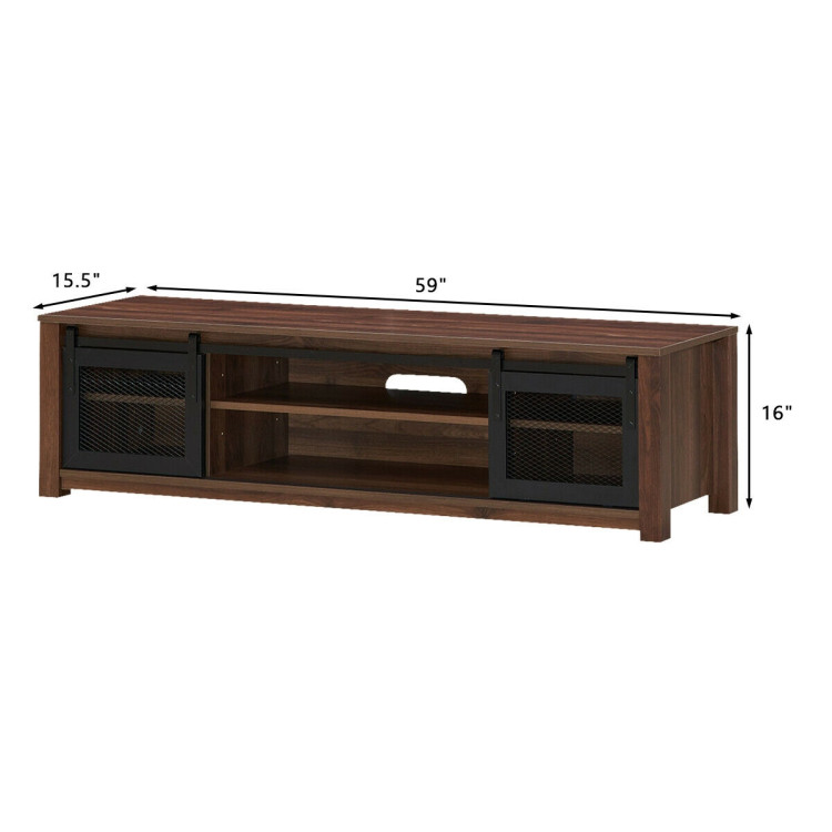 TV Stand Entertainment Center for TV's up to 65 Inch with Adjustable Shelves-BrownCostway Gallery View 5 of 12