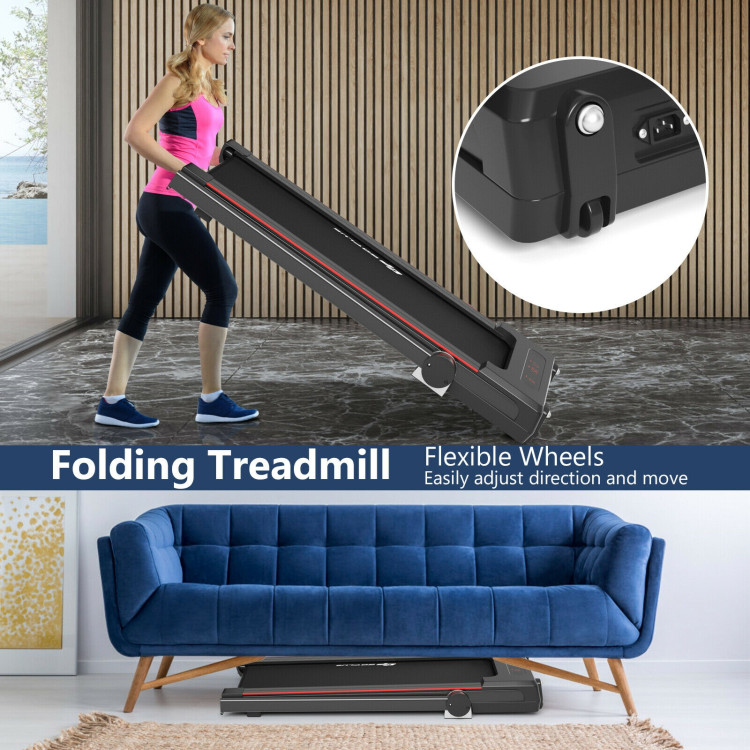 2.25 HP 3-in-1 Folding Treadmill with Table Speaker Remote Control-BlackCostway Gallery View 9 of 13