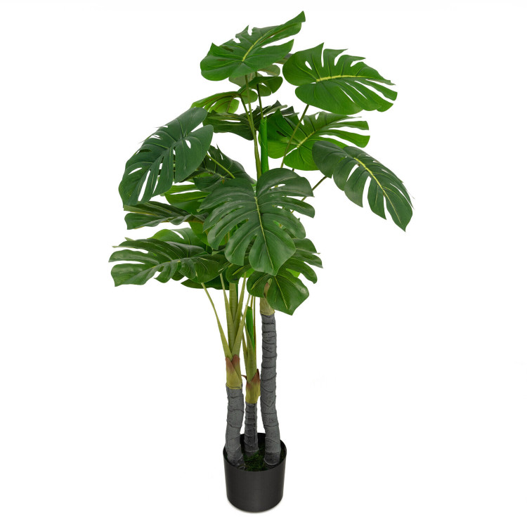 4 Feet Artificial Tree Artificial Monstera Palm Tree Fake PlantCostway Gallery View 1 of 11