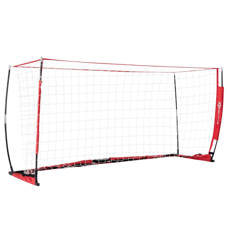 6/8/12 Feet Durable Bow Style Soccer Goal Net with Bag-12' x 6'Costway Gallery View 12 of 16
