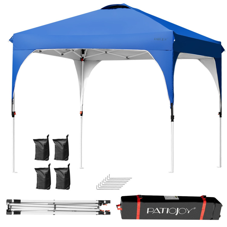 8 x 8 Feet Outdoor Pop Up Tent Canopy Camping Sun Shelter with Roller Bag-BlueCostway Gallery View 4 of 12