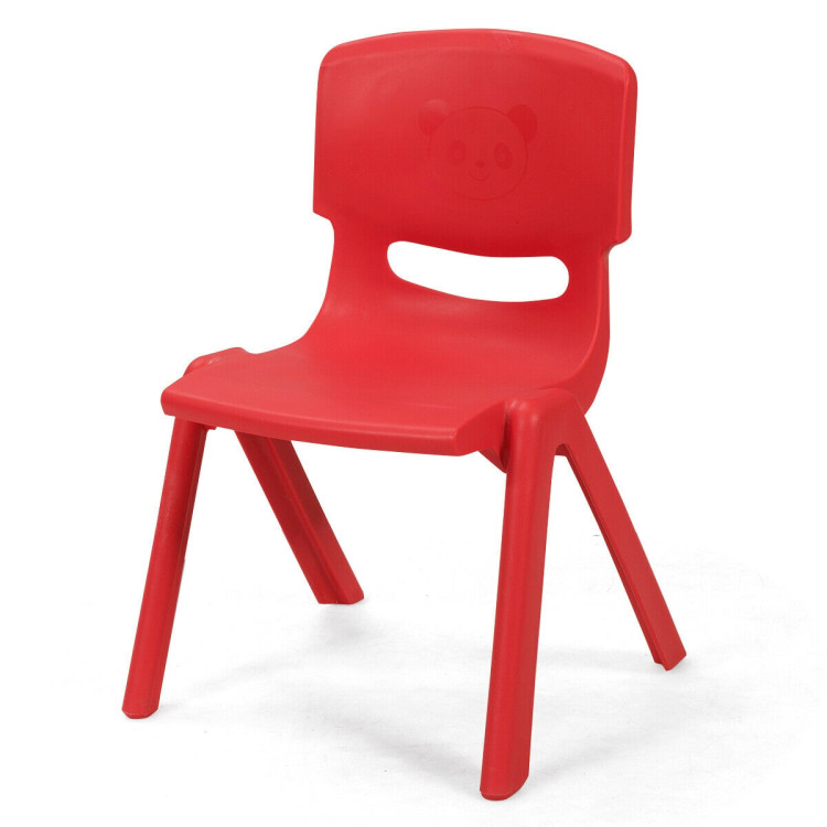 4-pack Kids Plastic Stackable Classroom Chairs-RedCostway Gallery View 7 of 12