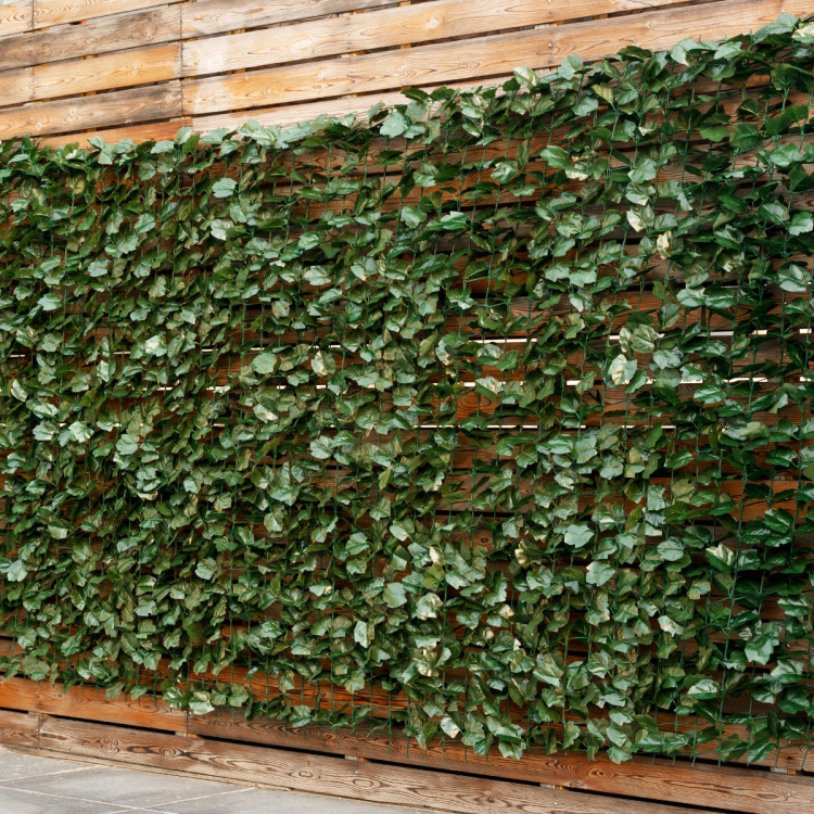 Faux Ivy Leaf Decorative Privacy Fence-40 x 95 InchCostway Gallery View 3 of 11