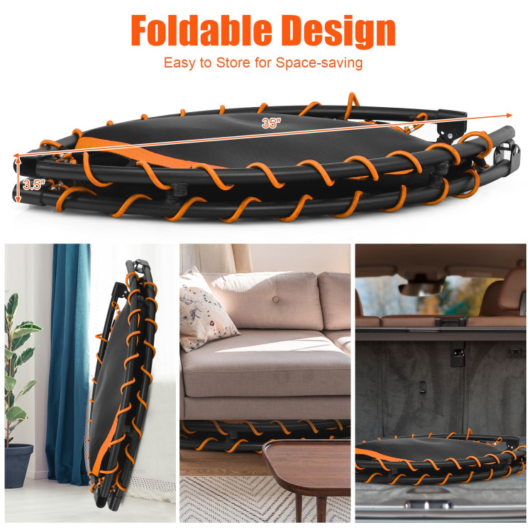 47 Inch Folding Trampoline with Safety Pad for Kids and Adults-OrangeCostway Gallery View 2 of 9