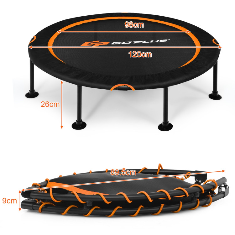 47 Inch Folding Trampoline with Safety Pad for Kids and Adults-OrangeCostway Gallery View 4 of 9