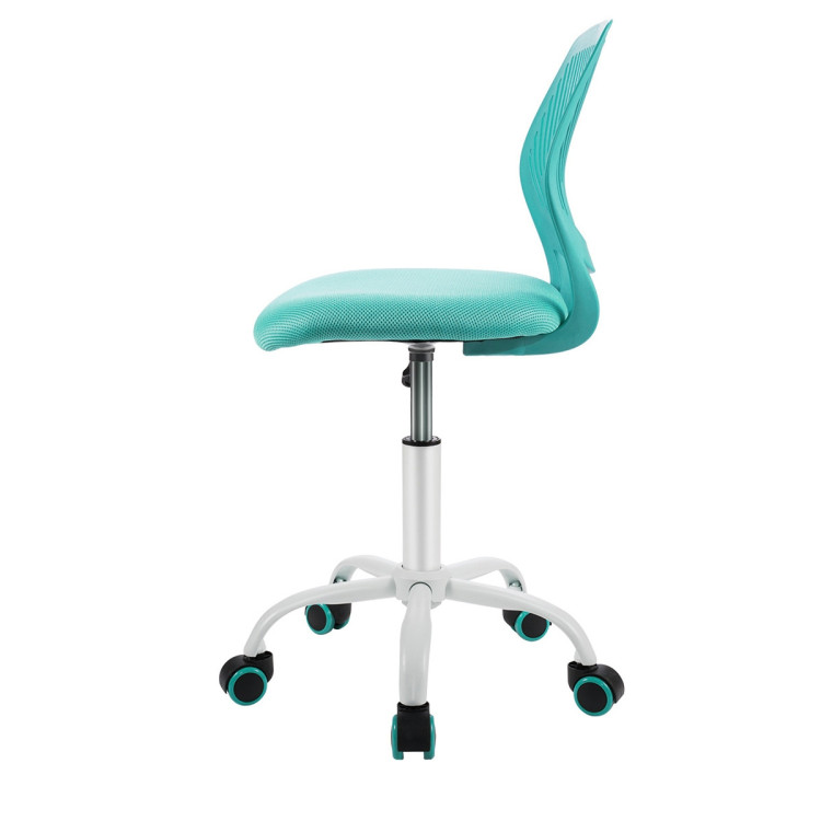 Adjustable Office Task Desk Armless Chair-TurquoiseCostway Gallery View 18 of 20