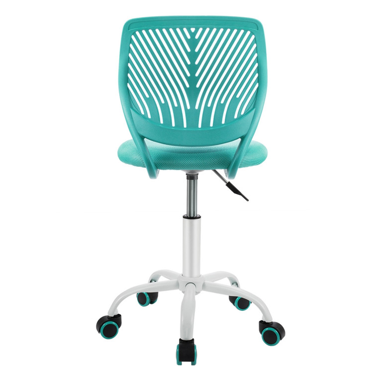 Adjustable Office Task Desk Armless Chair-TurquoiseCostway Gallery View 19 of 20